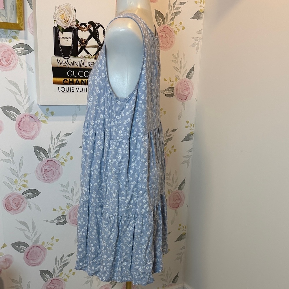 Style & Co Women's Floral Blue Sleeveless Dress - Picture 2 of 4